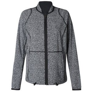 Lululemon Real Quick Jacket Mosaic Black Heathered Texture Printed reversible 4